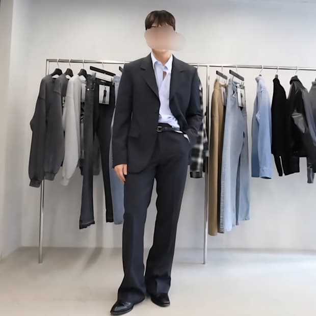 토니웩 울 트윌 플레어 셋업 (카본그레이)