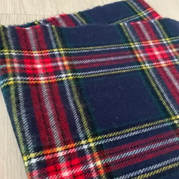 체크 무늬 목도리 머플러 울 머플러