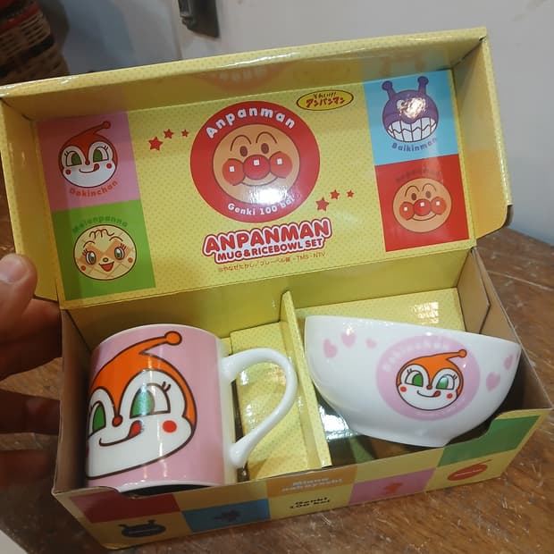 호빵맨 짤랑이 캐릭터 머그컵,밥그릇 셋트