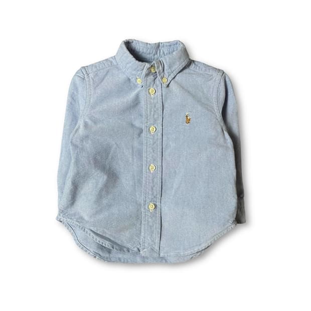 폴로랄프로렌 베이비 스카이블루 긴팔 셔츠 12M