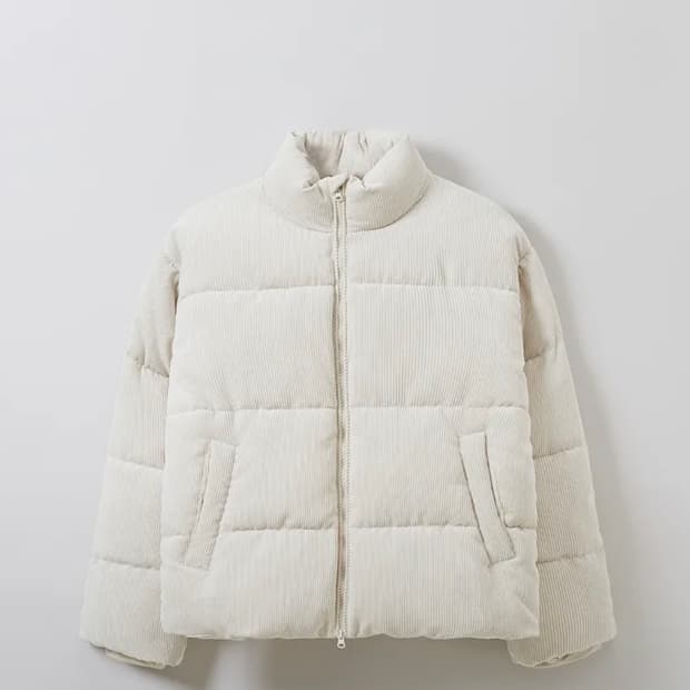 스파오 코듀로이 베이직 푸퍼 패딩