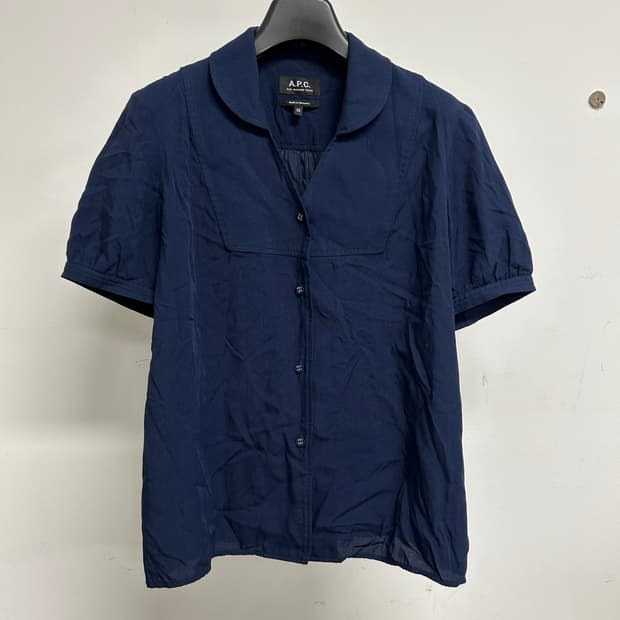 A.P.C. 네이비 비스코스 셔츠 38