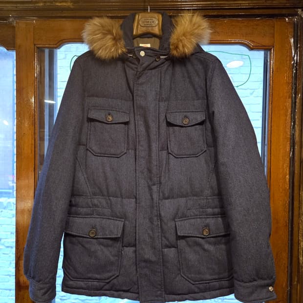 루이지 보렐리 트위드 다운자켓 