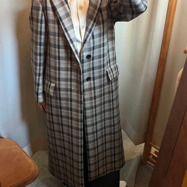 AURALEE 오라리 더블 페이스 체크 수티앵코트