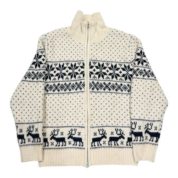 HOOVES 후브스 코위찬 스노우 2WAY 니트 집업 아이보리