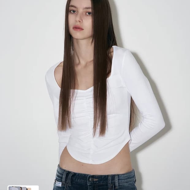 플리즈노팔로우 달린탑 화이트