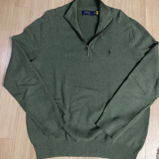 폴로 랄프로렌 피마코튼 반집업 니트 L