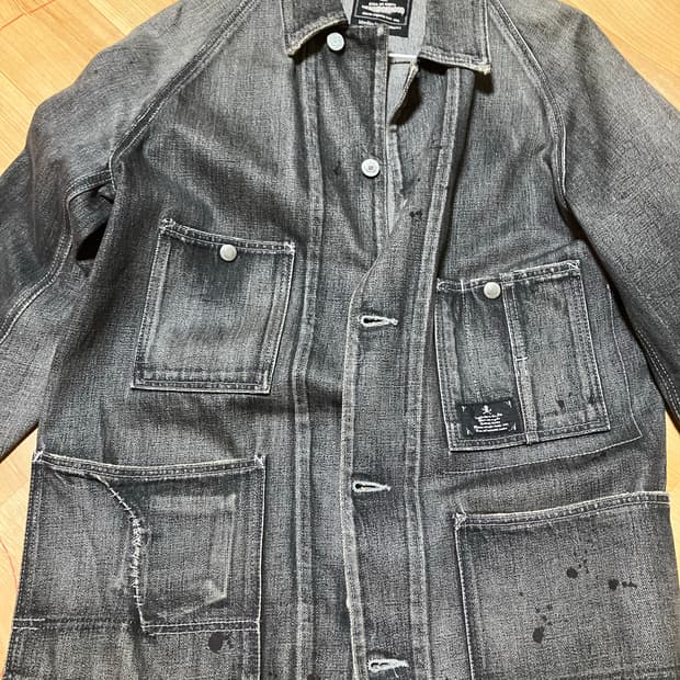 네이버후드 데님커버올 자켓 흑청