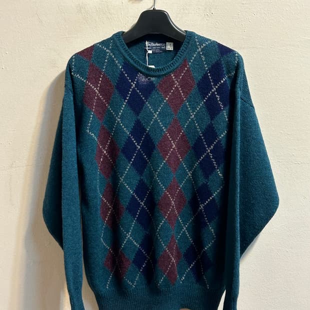 버버리 아가일 울 니트