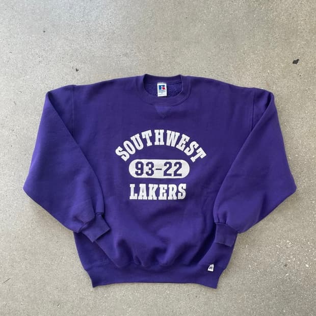 빈티지 러셀 애슬레틱 스웻셔츠 퍼플(화이트) XL