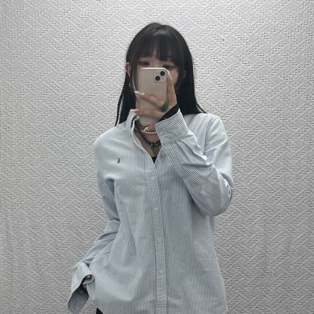 폴로 랄프로렌 모던 캐주얼 스트라이프 옥스포드 셔츠 L C09390