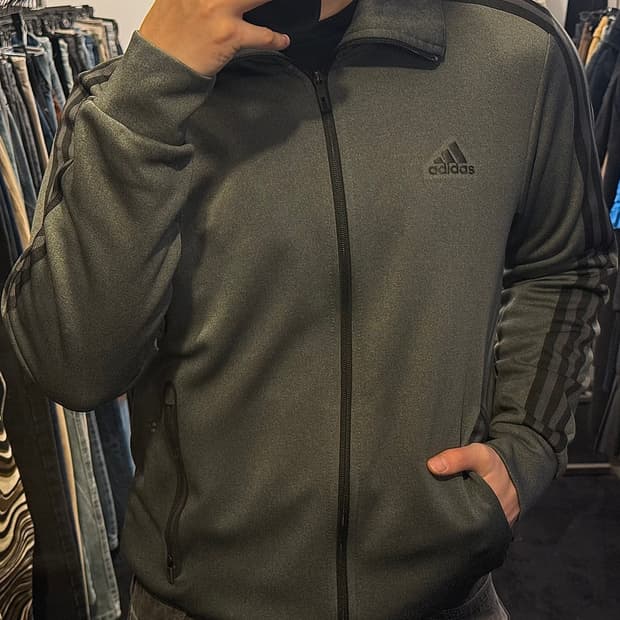 아디다스 정품 져지 저지 트랙탑 집업 차콜 블랙 110 2XL 빈티지