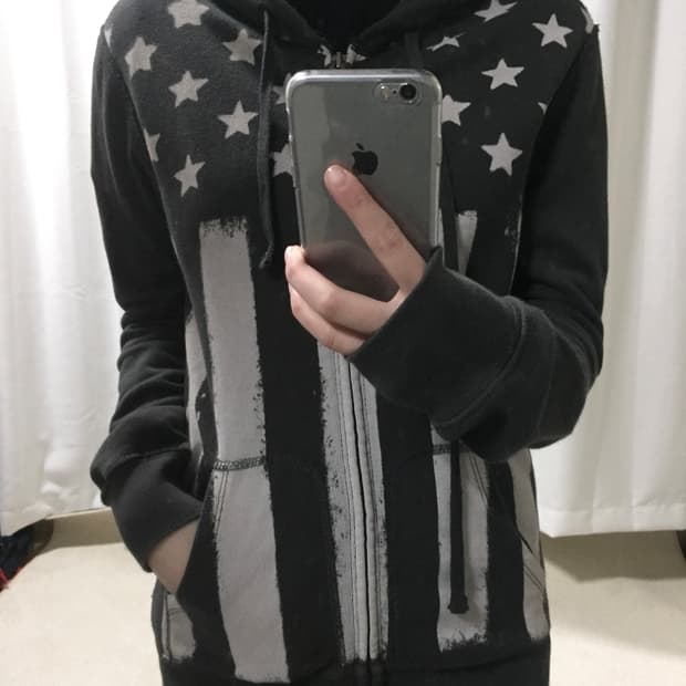 폴로 랄프로렌 성조기 그레이 스타 별 후드집업