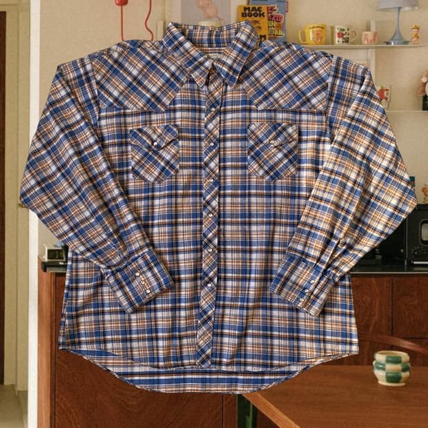 포켓 체크 셔츠 (Man 3XL) AB1312