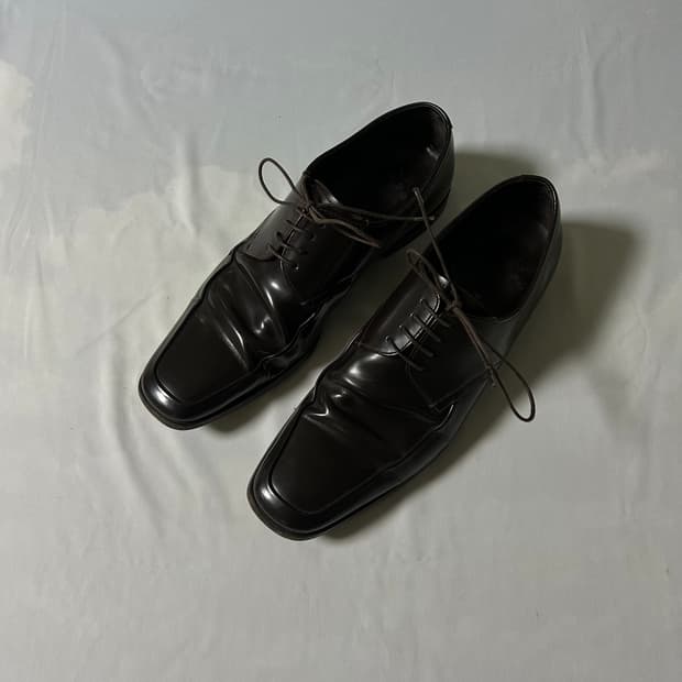 Prada semi square toe derby shoes