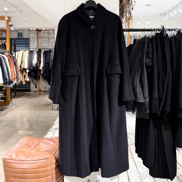 막스마라 블랙 원버튼 울 롱 코트