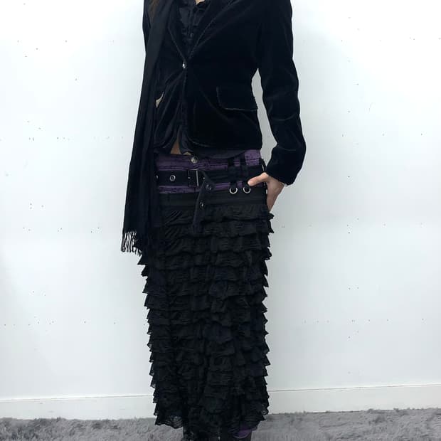 세멘틱디자인 벨벳 버튼 자켓