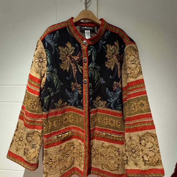 빈티지 자카드 가디건자켓