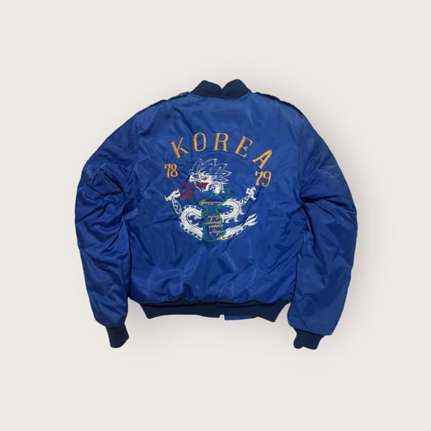 70s Korea 수베니어 MA-1 자켓 블루 L