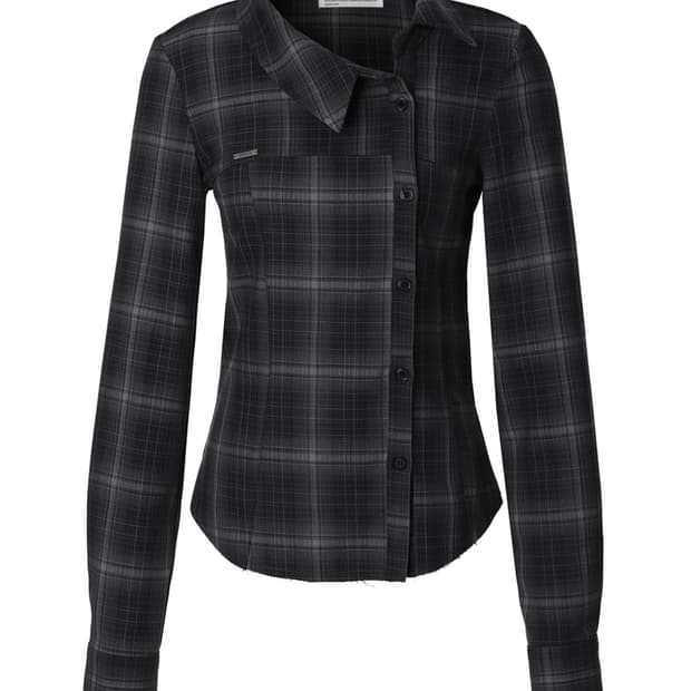 이네기 체크 셔츠 Offset Button Check Shirt