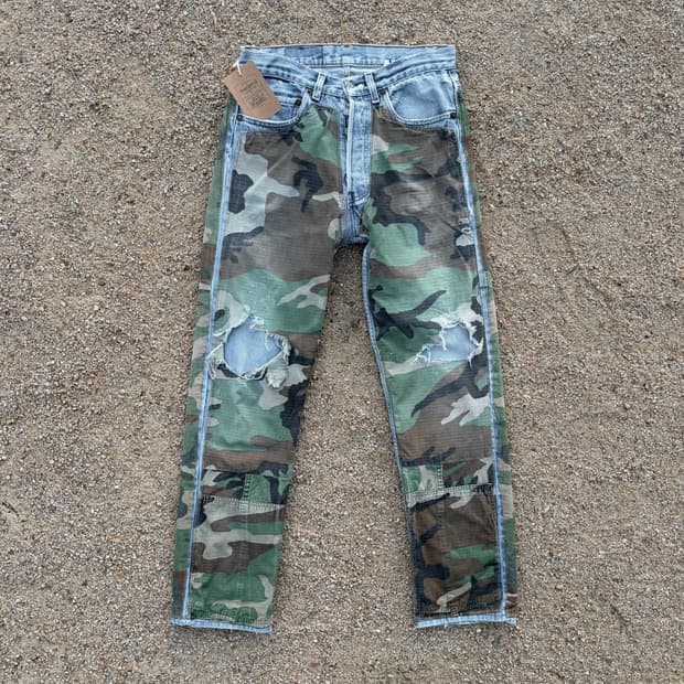 90s 리바이스 501 카모 리워크 데님 made in USA (31) 