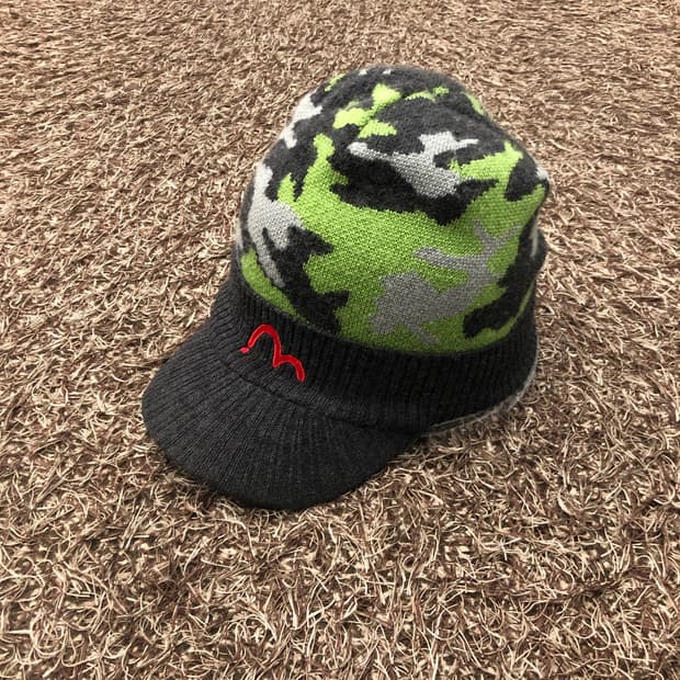 에비수 카모 패턴 니트 비니 캡