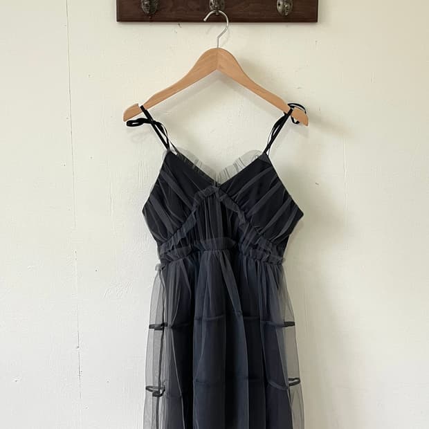 PHILLY 블랙 쉬폰 원피스