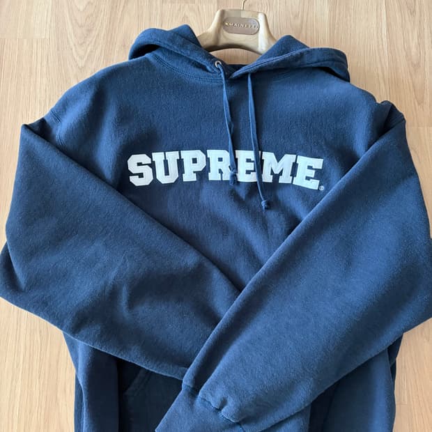 슈프림 컬리지에이트 후드 스웨트셔츠 네이비 L