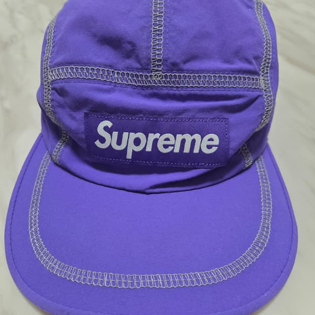 슈프림 리플렉티브 스티치 퍼플 캠프캡