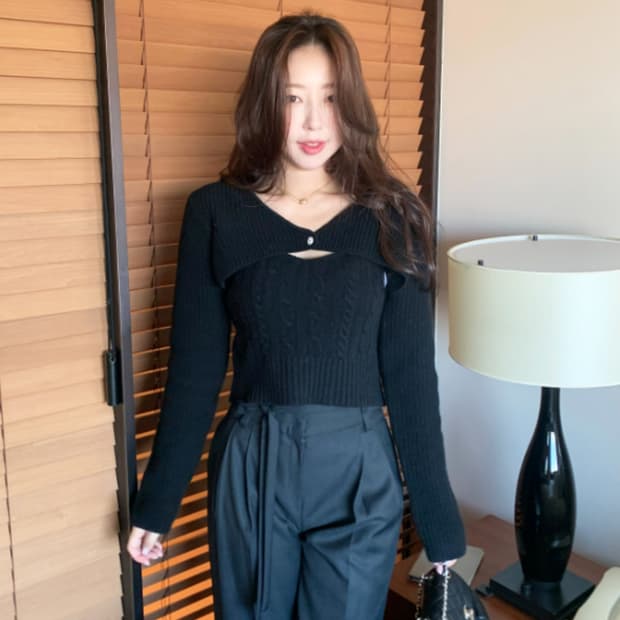 시예(siye) 네이비 홀리데이 라쿤 볼레노 니트세트 프리사이즈 새상품