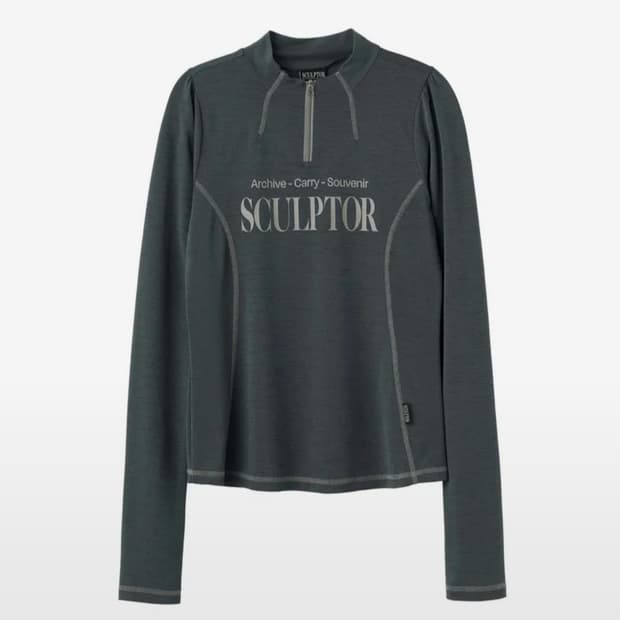 스컬프터 스포츠 해프 집업 더스티 네이비 긴팔 XS사이즈