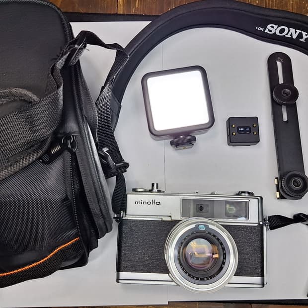 미놀타 Hi-Matic 7 하이매틱 필름카메라 풀세트/외장 노출계,가방 