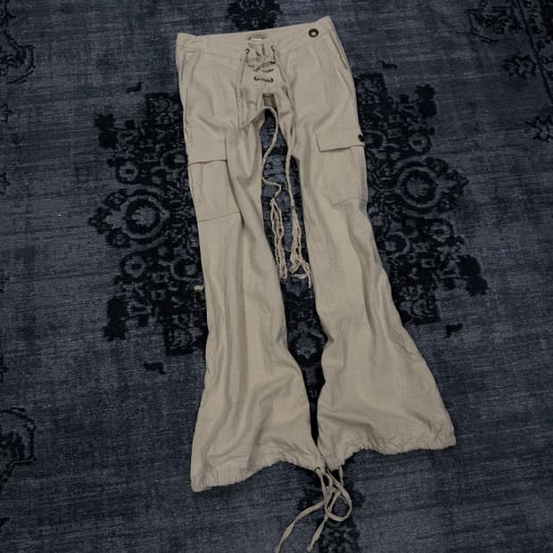 Goa 00s archive lace up linen cargo pant