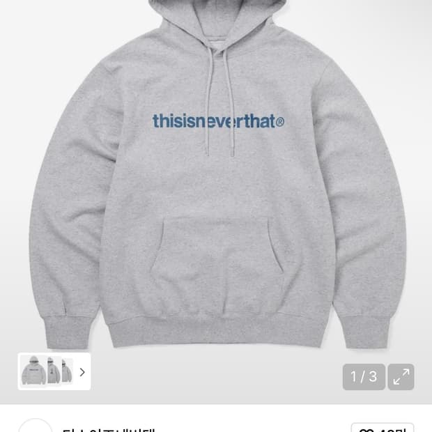 디스이즈네버댓 후드티 그레이