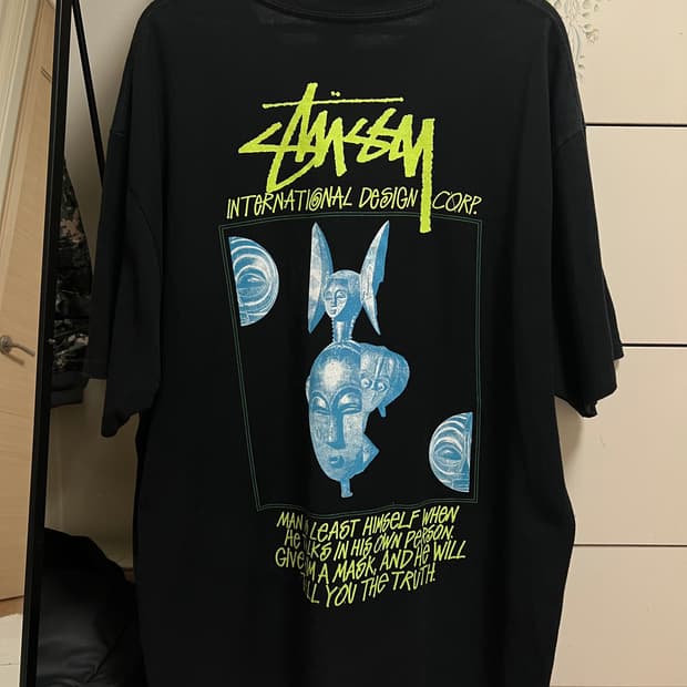 XL 스투시 마스크드 티셔츠 블랙 반팔