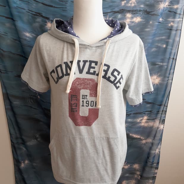 컨버스 반팔 후드티