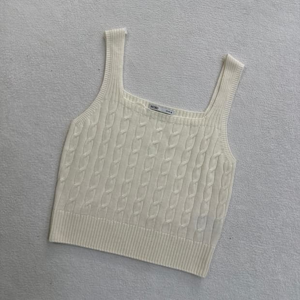 M 미쏘 민소매 니트 티셔츠 0410T