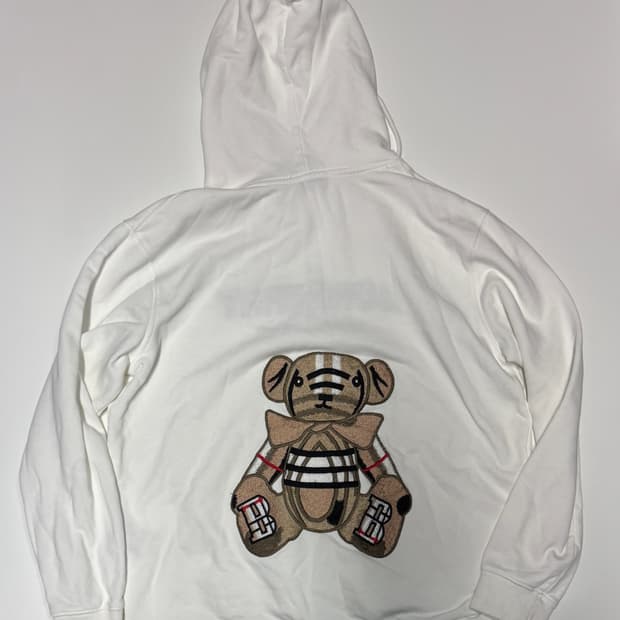 버버리 곰돌이 리메이크 커스텀 화이트 후드티