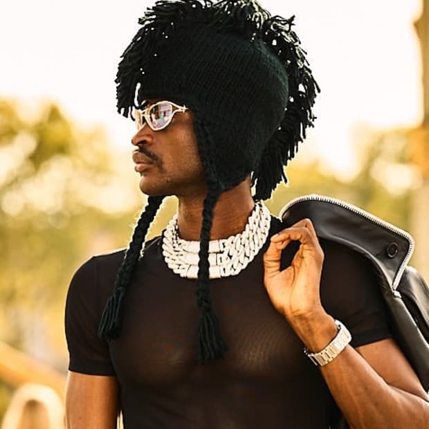 빈티지 모호크헤어 울 댕기머리 이어플립 비니 모자