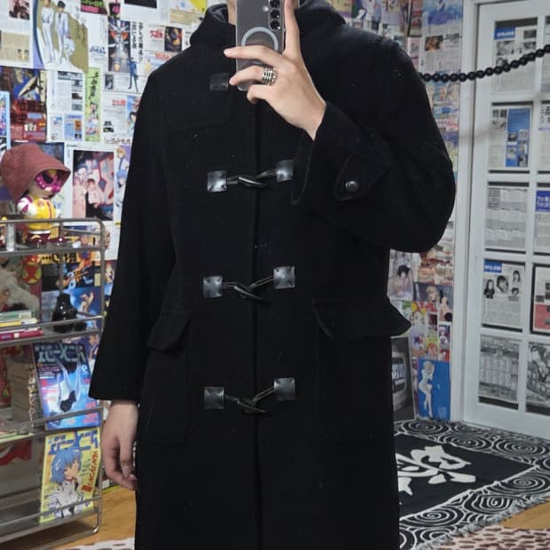 라일 앤스 스코트 블랙 후드 떡볶이 롱 코트