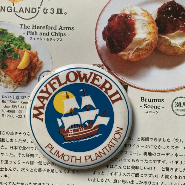 빈티지 MAYFLOWER 메이플라워 배 핀 버튼 뱃지 브로치 악세사리