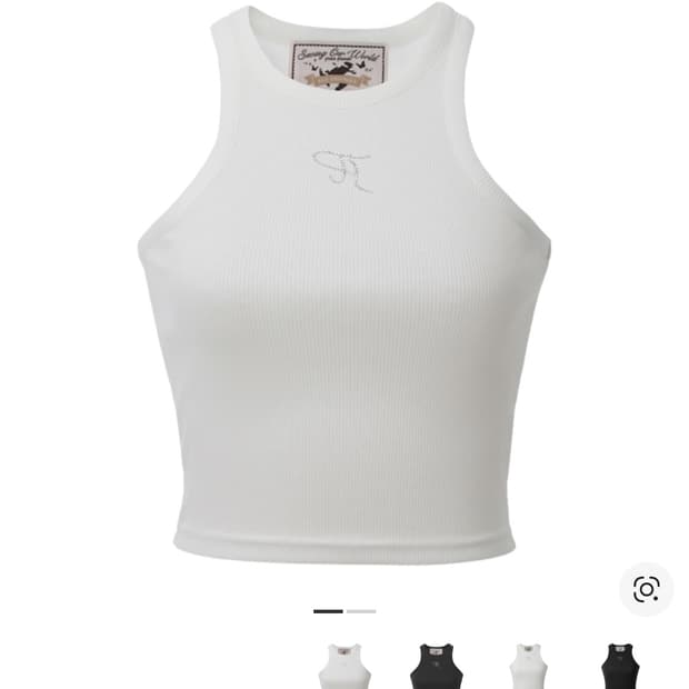 쓰리타임즈 쥬얼리 탱크탑 크롭 화이트