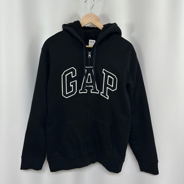   갭 남성 기모 도톰한 후드집업 검정 L 