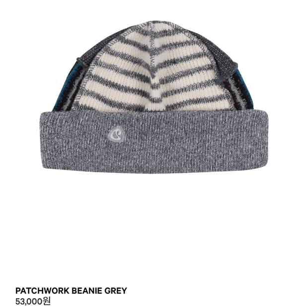 Coyseio patchwork beanie grey