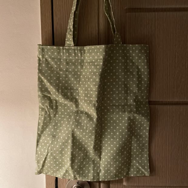 빈티지 초록 땡땡이 장바구니