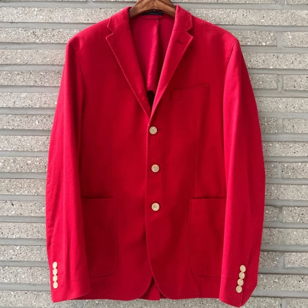 [M]폴로 랄프로렌 Made in Italy 레드 코튼 블레이저