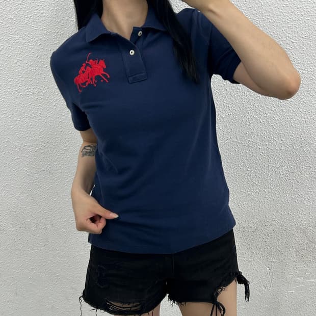 폴로 랄프로렌 레드 더블빅포니 네이비 pk반팔 M