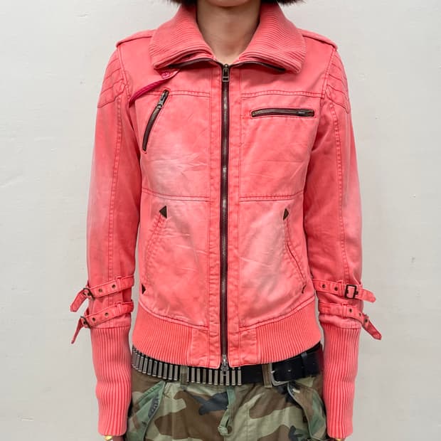 Pink Multi-Vicer Denim Jacket