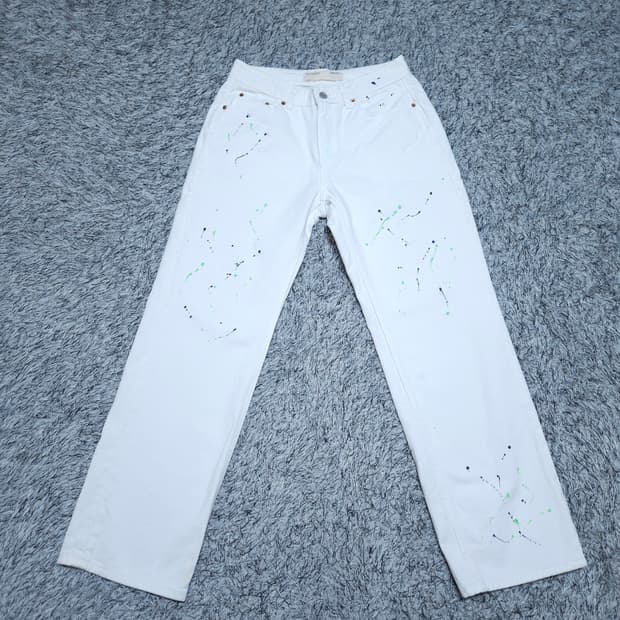 페이탈리즘)30(46) 남자 아트워크 와이드핏 화이트진 / 왕눈이