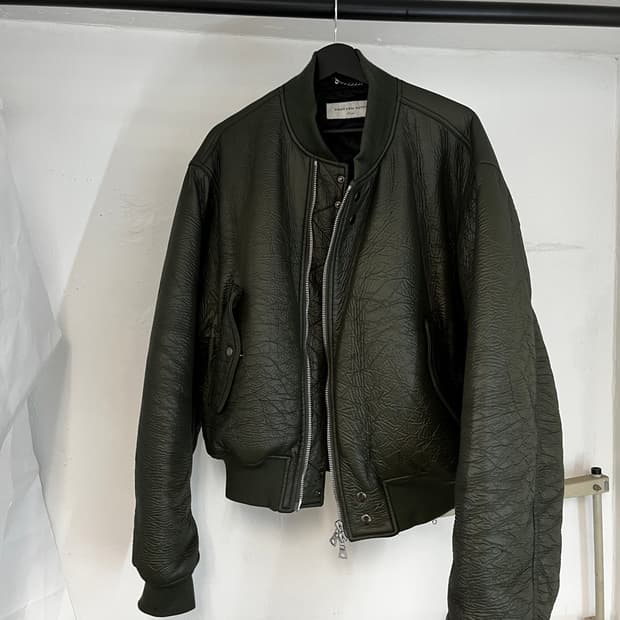 드리스 반 노튼 크링클 봄버 자켓 